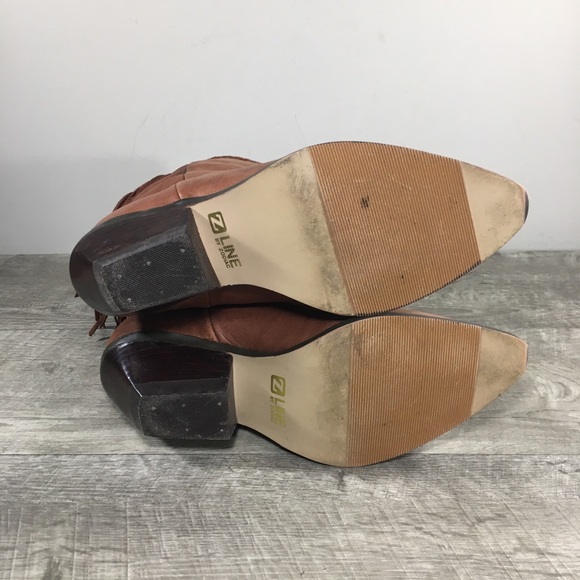 Zodiac Zline Fringe Western Cowboy Riding Leather Womens Boots Vintage Size 8 - Picture 8 of 13